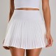 Women Fashion Solid Color Yoga Golf Tennis Pleated Skirt