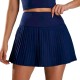 Women Fashion Solid Color Yoga Golf Tennis Pleated Skirt