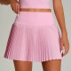 Women Fashion Solid Color Yoga Golf Tennis Pleated Skirt