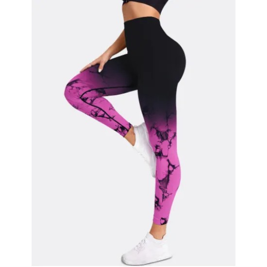 Women Fashion Tie-Dye Printed High Waist Pants Yoga Leggings