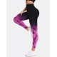 Women Fashion Tie-Dye Printed High Waist Pants Yoga Leggings