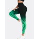 Women Fashion Tie-Dye Printed High Waist Pants Yoga Leggings