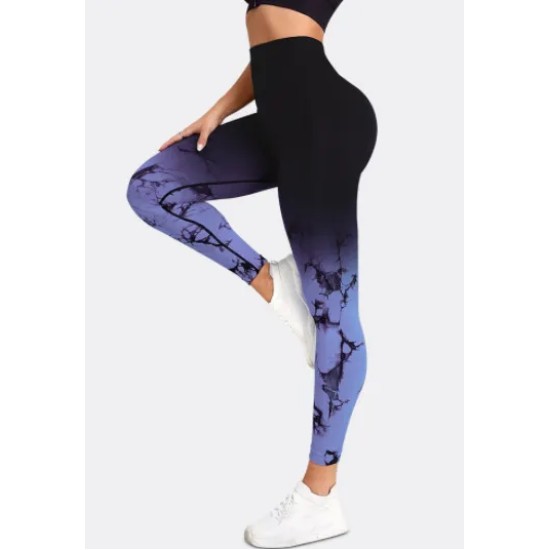 Women Fashion Tie-Dye Printed High Waist Pants Yoga Leggings