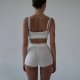 Women Fashion Sexy Solid Color Tank Tight Shorts Sports Two-Piece Set
