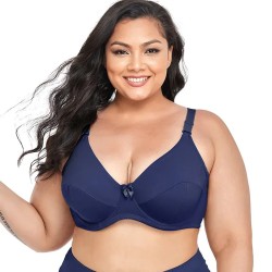 Women Fashion Simple Plus Size Solid Color Ultra-Thin Bra