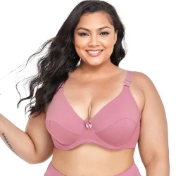 Women Fashion Simple Plus Size Solid Color Ultra-Thin Bra