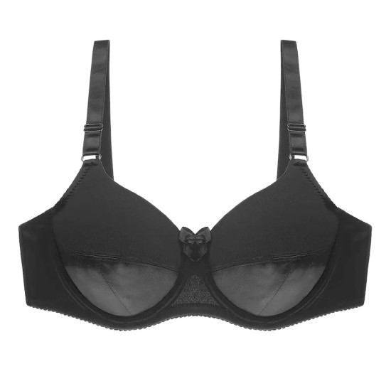 Women Fashion Simple Plus Size Solid Color Ultra-Thin Bra