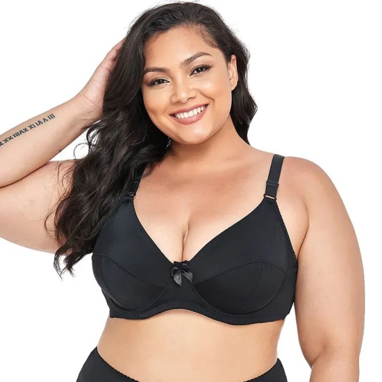 Women Fashion Simple Plus Size Solid Color Ultra-Thin Bra