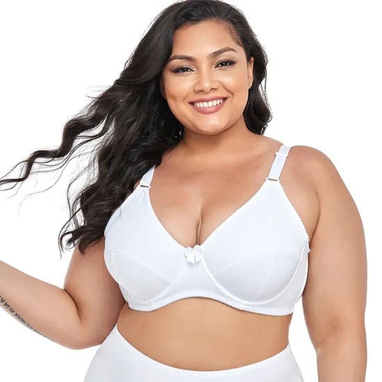 Women Fashion Simple Plus Size Solid Color Ultra-Thin Bra