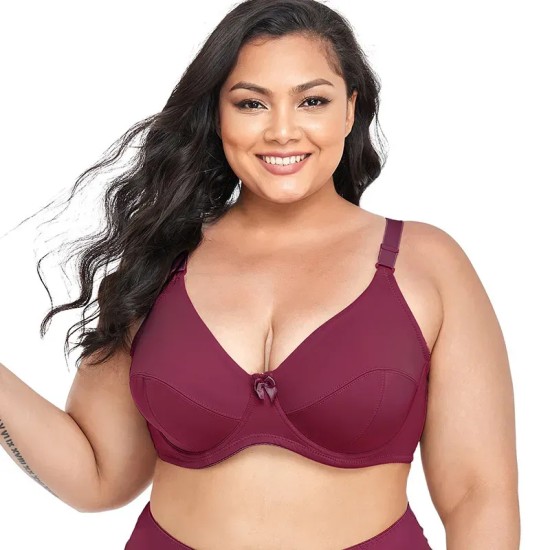 Women Fashion Simple Plus Size Solid Color Ultra-Thin Bra