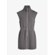 Women Fashion Casual Solid Color Lapel Zipper Pocket Sleeveless Dress