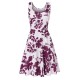 Women Fashion Casual Printed Round Neck Sleeveless Loose Dress