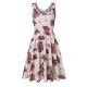 Women Fashion Casual Printed Round Neck Sleeveless Loose Dress