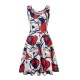 Women Fashion Casual Printed Round Neck Sleeveless Loose Dress