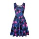Women Fashion Casual Printed Round Neck Sleeveless Loose Dress