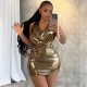 Women Fashion Sexy Solid Color Halter-Neck Sleeveless Backless Slim-Fit Dress