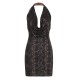 Women Fashion Sexy Solid Color Halter-Neck Sleeveless Backless Slim-Fit Dress
