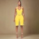 Women Fashion Solid Color Halter-Neck Backless Tank Top Tight Bowknot Shorts Two-Piece Set