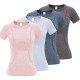Women Round Neck Yoga Quick-Dry Short-Sleeved T-Shirt