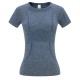 Women Round Neck Yoga Quick-Dry Short-Sleeved T-Shirt