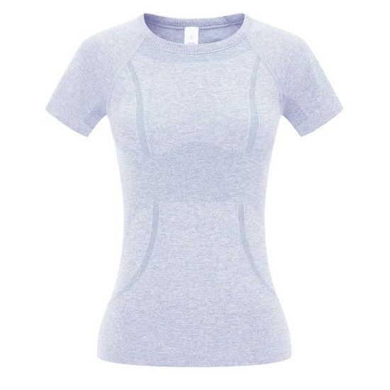 Women Round Neck Yoga Quick-Dry Short-Sleeved T-Shirt