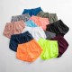 Women Fashion Solid Color Quick-Drying Lined Sports Shorts