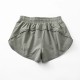 Women Fashion Solid Color Quick-Drying Lined Sports Shorts
