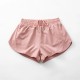 Women Fashion Solid Color Quick-Drying Lined Sports Shorts