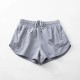 Women Fashion Solid Color Quick-Drying Lined Sports Shorts