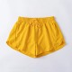 Women Fashion Solid Color Quick-Drying Lined Sports Shorts