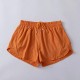 Women Fashion Solid Color Quick-Drying Lined Sports Shorts