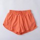 Women Fashion Solid Color Quick-Drying Lined Sports Shorts
