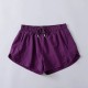 Women Fashion Solid Color Quick-Drying Lined Sports Shorts