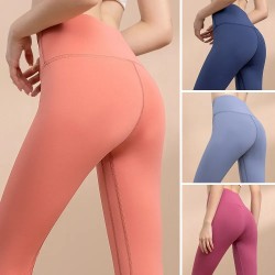 Women Yoga Solid Color High Waist Sports Leggings