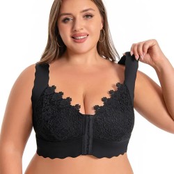 Women Fashion Sexy Plus Size Solid Color Lace Bra