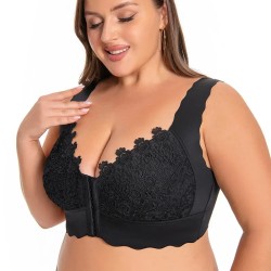 Women Fashion Sexy Plus Size Solid Color Lace Bra