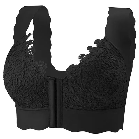 Women Fashion Sexy Plus Size Solid Color Lace Bra