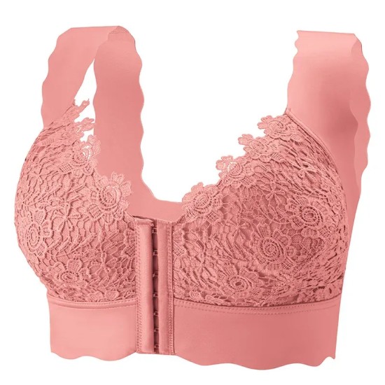 Women Fashion Sexy Plus Size Solid Color Lace Bra