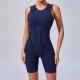 Women Fashion Casual Solid Color Line Tight Sleeveless Yoga Rompers
