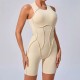 Women Fashion Casual Solid Color Line Tight Sleeveless Yoga Rompers