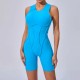 Women Fashion Casual Solid Color Line Tight Sleeveless Yoga Rompers