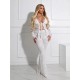 Women Fashion Sexy Solid Color Lace Hollow-Out Lace-Up Long Sleeve Top Tight Pants Two-Piece Set