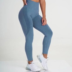 Women Fashion Solid Color Yoga High Waist Sports Leggings