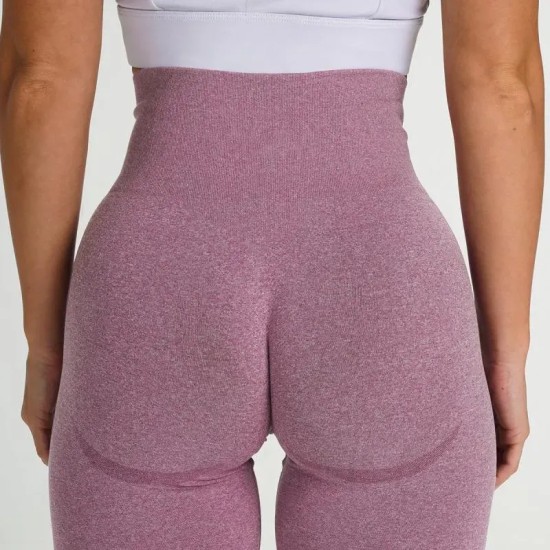 Women Fashion Solid Color Yoga High Waist Sports Leggings