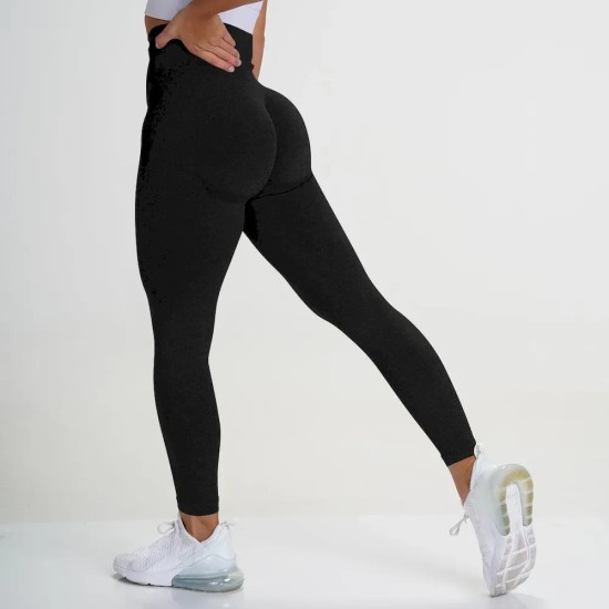 Women Fashion Solid Color Yoga High Waist Sports Leggings