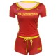 Women Fashion Casual Digital Printed V-Neck Short Sleeve T-Shirt Tight Shorts Two-Piece Set
