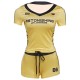 Women Fashion Casual Digital Printed V-Neck Short Sleeve T-Shirt Tight Shorts Two-Piece Set