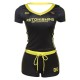 Women Fashion Casual Digital Printed V-Neck Short Sleeve T-Shirt Tight Shorts Two-Piece Set