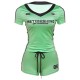 Women Fashion Casual Digital Printed V-Neck Short Sleeve T-Shirt Tight Shorts Two-Piece Set