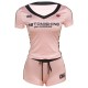 Women Fashion Casual Digital Printed V-Neck Short Sleeve T-Shirt Tight Shorts Two-Piece Set